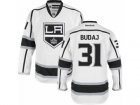 Mens Reebok Los Angeles Kings #31 Peter Budaj Authentic White Away NHL Jersey