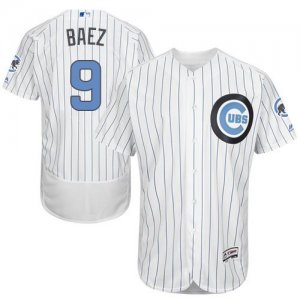 Chicago Cubs #9 Javier Baez White(Blue Strip) Flexbase Authentic Collection 2016 Fathers Day Stitched Baseball Jersey