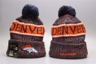 Broncos Fresh Logo Orange Pom Knit Hat YP