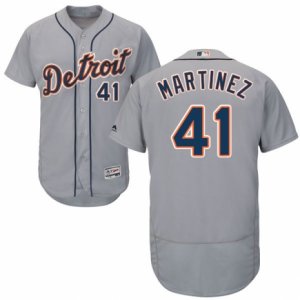 Men\'s Majestic Detroit Tigers #41 Victor Martinez Grey Flexbase Authentic Collection MLB Jersey