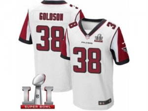 Mens Nike Atlanta Falcons #38 Dashon Goldson Elite White Super Bowl LI 51 NFL Jersey