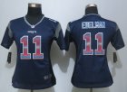 Women New Nike England Patriots #11 Edelman Navy Blue Strobe Jerseys