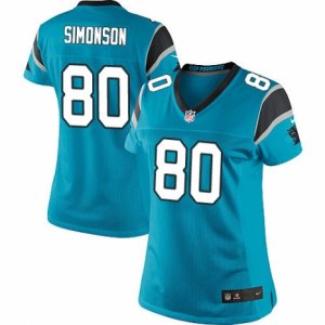 Women\'s Nike Carolina Panthers #80 Scott Simonson Limited Blue Alternate NFL Jersey