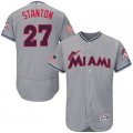 Mens Miami Marlins #27 Giancarlo Stanton Grey Stitched 2016 Fashion Stars & Stripes Flex Base Baseball Jersey
