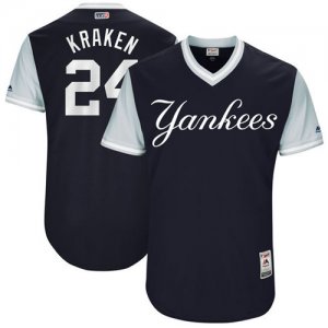 New York Yankees #24 Gary Sanchez Kraken Majestic Navy 2017 Players Weekend Jersey