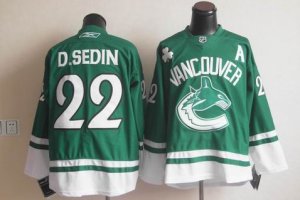 nhl jerseys vancouver canucks #22 d.sedin green