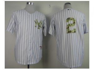 mlb jerseys new york yankees #2 jeter white[number camo][black strip]