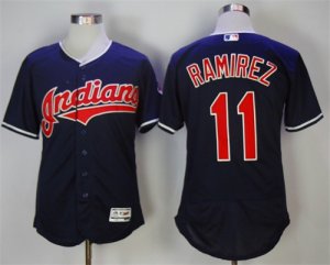 Indians #11 Jose Ramirez Navy Flexbase Jersey