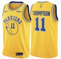 Warriors #11 Klay Thompson Yellow Throwback Nike Swingman Jersey