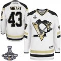 Mens Reebok Pittsburgh Penguins #43 Conor Sheary Authentic White 2014 Stadium Series 2016 Stanley Cup Champions NHL Jersey