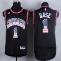 nba chicago bulls #1 rose Black Jerseys(USA Flag Fashion)