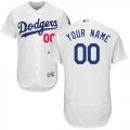 2016 Men L.A. Dodgers Majestic White Flexbase Authentic Collection Custom Jersey