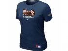 Wome Arizona Diamondbacks Crimson Nike D.Blue Short Sleeve Practice T-Shirt