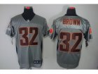 Nike NFL Cleveland Browns #32 Brown grey jerseys[Elite shadow]