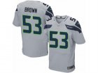 Mens Nike Seattle Seahawks #53 Arthur Brown Elite Grey Alternate NFL Jersey
