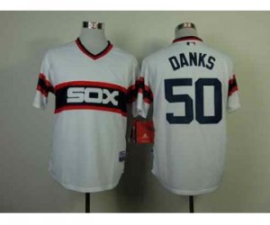 mlb jerseys chicago white sox #50 danks white[m&n]