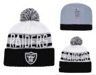 Raiders Team Logo Black Retro Cuffed Pom Knit Hat YD