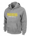 Green Bay Packers font Pullover Hoodie Grey