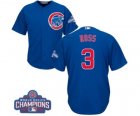 Youth Majestic Chicago Cubs #3 David Ross Authentic Royal Blue Alternate 2016 World Series Champions Cool Base MLB Jersey