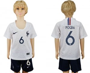 France 6 POGBA Away Youth 2018 FIFA World Cup Soccer Jersey