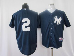 New York Yankees #2 Derek Jeter 2011 Cool Base BP Jersey blue