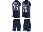Nike Tennessee Titans #75 Byron Bell Limited Navy Blue Tank Top Suit NFL Jersey
