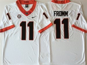 Georgia Bulldogs 11 Jake Fromm White College Football Jersey