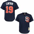 Mens Mitchell and Ness 1996 San Diego Padres #19 Tony Gwynn Replica Navy Blue Throwback MLB Jersey