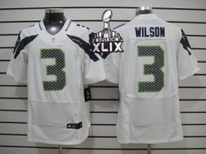 2015 Super Bowl XLIX Nike NFL Seattle Seahawks #3 Wilson white Jerseys(Elite)