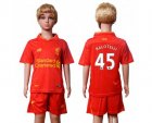 Liverpool #45 Balotelli Red Home Kid Soccer Club Jersey