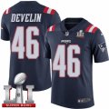 Youth Nike New England Patriots #46 James Develin Limited Navy Blue Rush Super Bowl LI 51 NFL Jersey