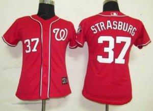 MLB Women Jerseys Washington Nationals #37 Strasburg Red