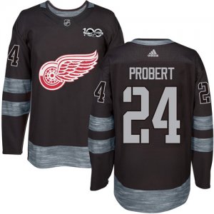 Detroit Red Wings #24 Bob Probert Black 1917-2017 100th Anniversary Stitched NHL Jersey