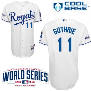 2014 World series champions mlb jerseys kansas city Royals #11 guthrie white