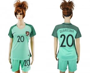 Womens Portugal #20 Quaresma Away Soccer Country Jersey