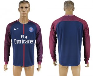 2017-18 Paris Saint-Germain Home Long Sleeve Thailand Soccer Jersey