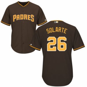 Men\'s Majestic San Diego Padres #26 Yangervis Solarte Replica Brown Alternate Cool Base MLB Jersey
