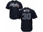 Youth Majestic Atlanta Braves #30 Jason Motte Authentic Blue Alternate Road Cool Base MLB Jersey