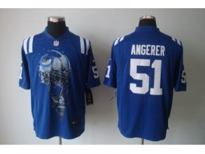 Nike NFL Indianapolis Colts #51 Pat Angerer Blue Jerseys (Helmet Tri-Blend Limited)