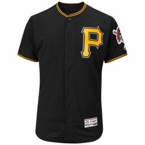 Men\'s Pittsburgh Pirates Majestic Alternate Blank Black Flex Base Authentic Collection Team Jersey