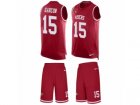 Mens Nike San Francisco 49ers #15 Pierre Garcon Limited Red Tank Top Suit NFL Jersey