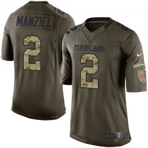 Nike Cleveland Browns #2 Johnny Manziel Green Salute to Service Jerseys(Limited)