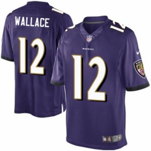 Mens Nike Baltimore Ravens #12 Mike Wallace Limited Purple Team Color NFL Jersey