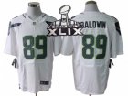 2015 Super Bowl XLIX Nike NFL Seattle Seahawks #89 Doug Baldwin White Jerseys(Elite)