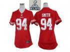 2013 Super Bowl XLVII Women NEW NFL San Francisco 49ers 94 Justin Smith Red Jerseys