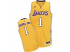 Men Adidas Los Angeles Lakers #1 Kentavious Caldwell-Pope Swingman Gold Home NBA Jersey