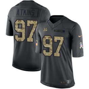 Mens Nike Cincinnati Bengals #97 Geno Atkins Limited Black 2016 Salute to Service NFL Jersey