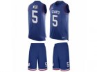 Mens Nike New York Giants #5 Davis Webb Limited Royal Blue Tank Top Suit NFL Jersey