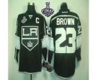 nhl jerseys los angeles kings #23 brown black-white[2014 stanley cup][patch C]