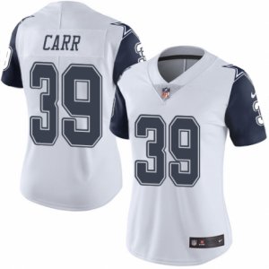 Women\'s Nike Dallas Cowboys #39 Brandon Carr Limited White Rush NFL Jersey